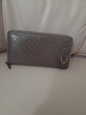 Gucci Monogram Zip Wallet in Purple